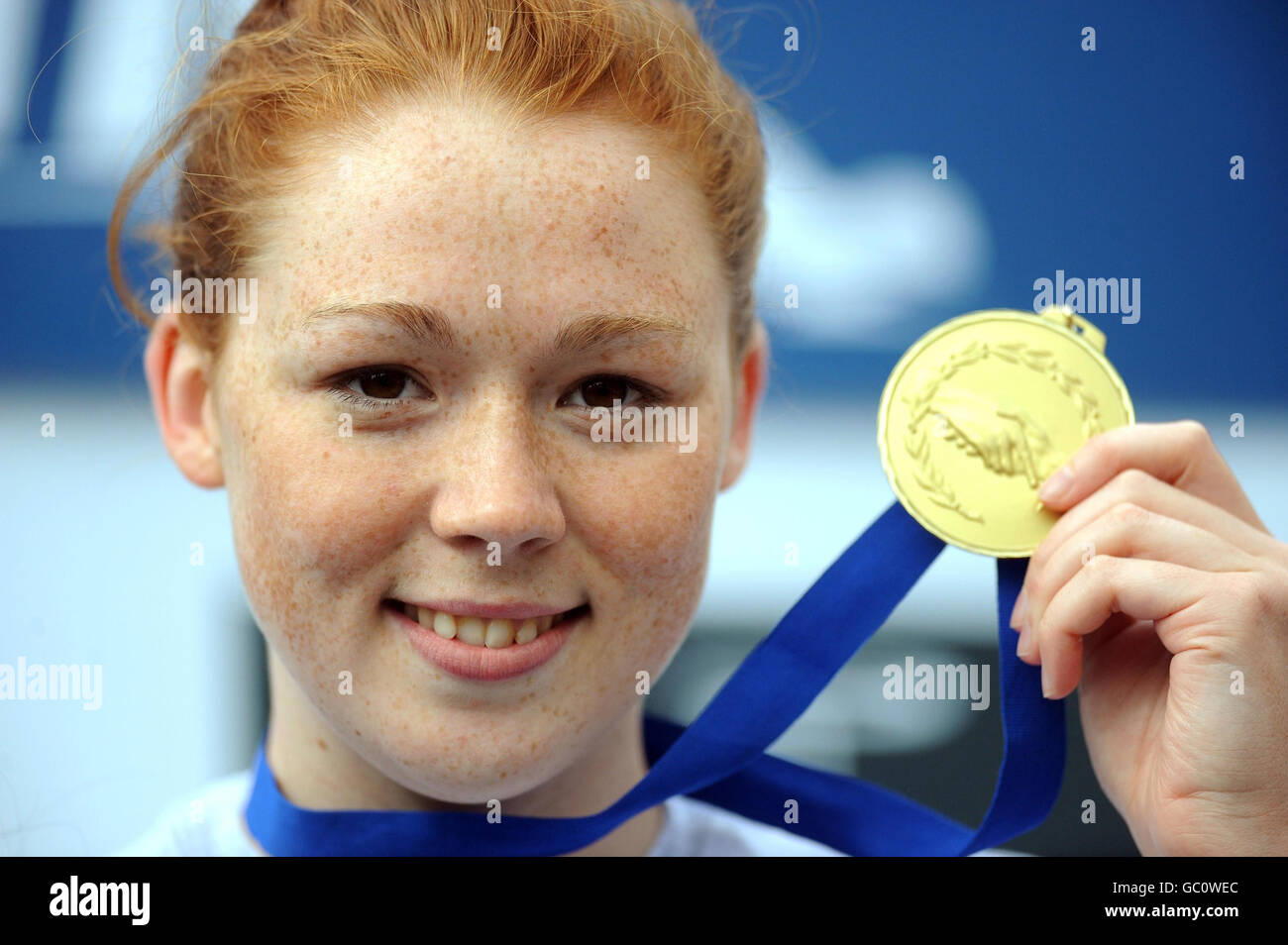 Great britains katy whitfield smiles winning great london swim hires stock photography and