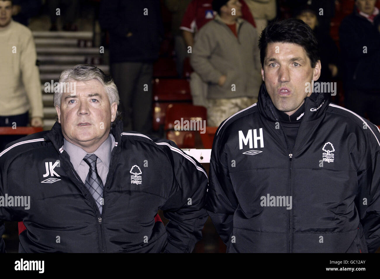 Nottingham Forest Manager Joe Kinnear (l) and assistant Mick