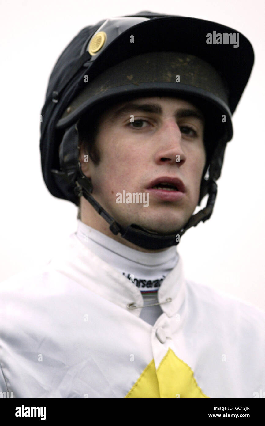 Horse Racing - Ludlow races. Jockey Christian Williams on Wild Chimes prior to the Severn Maiden Hurdle Race Stock Photo
