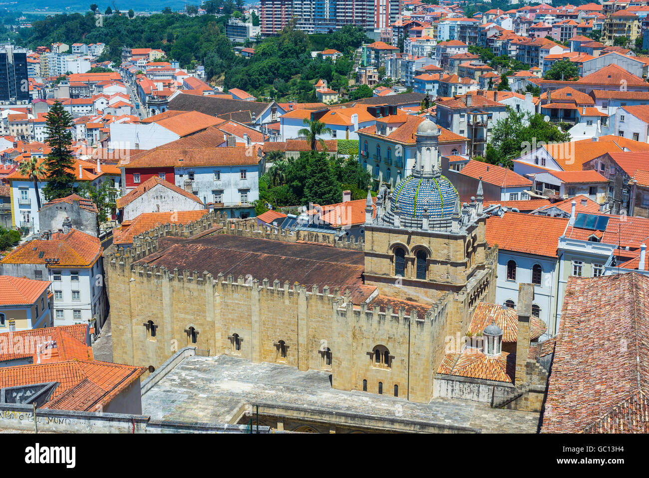 Se Velha, Santa Maria de Coimbra, the old Cathedral of Coimbra. Portugal. Stock Photo