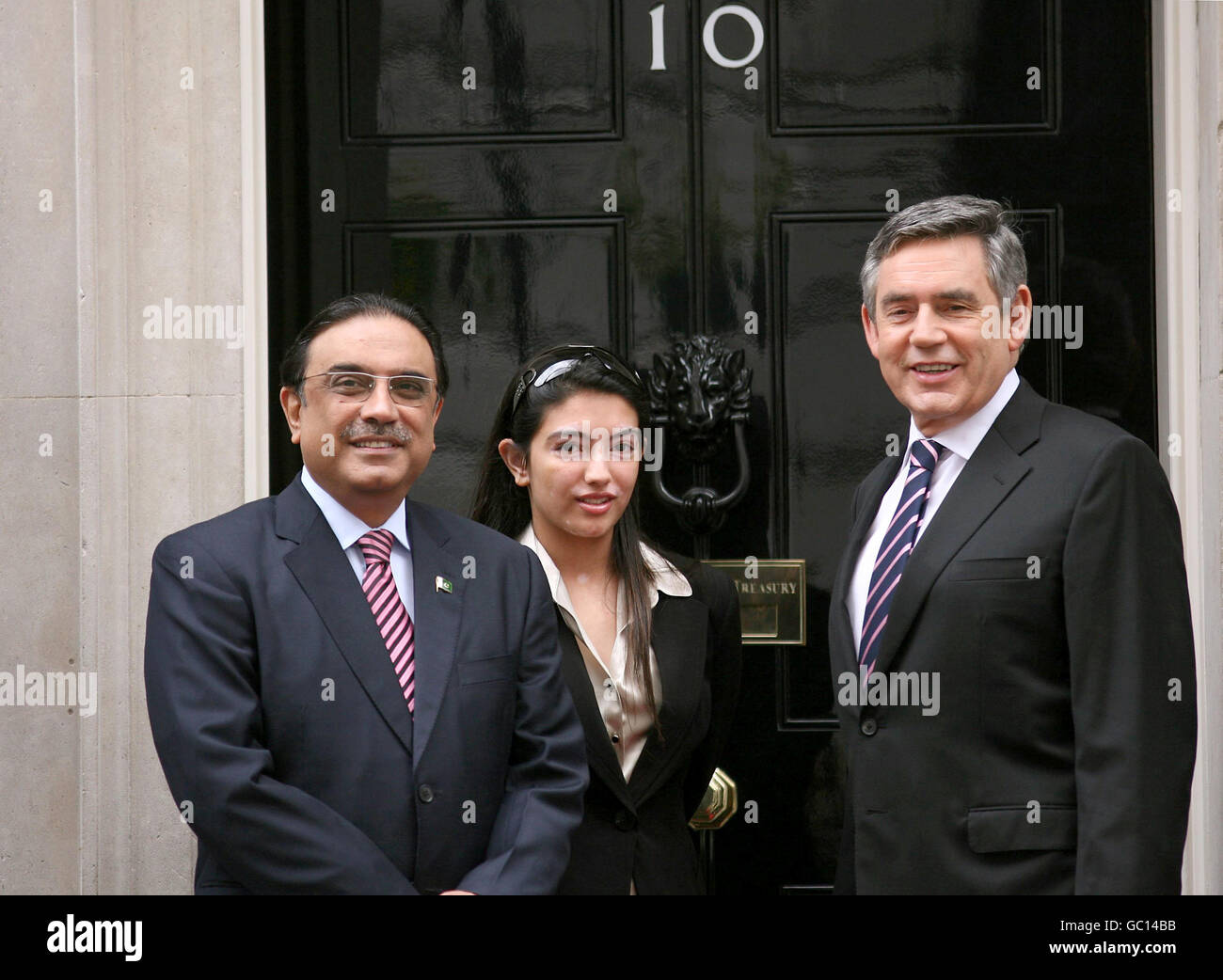 Brown meets with Asif Ali Zardari Stock Photo