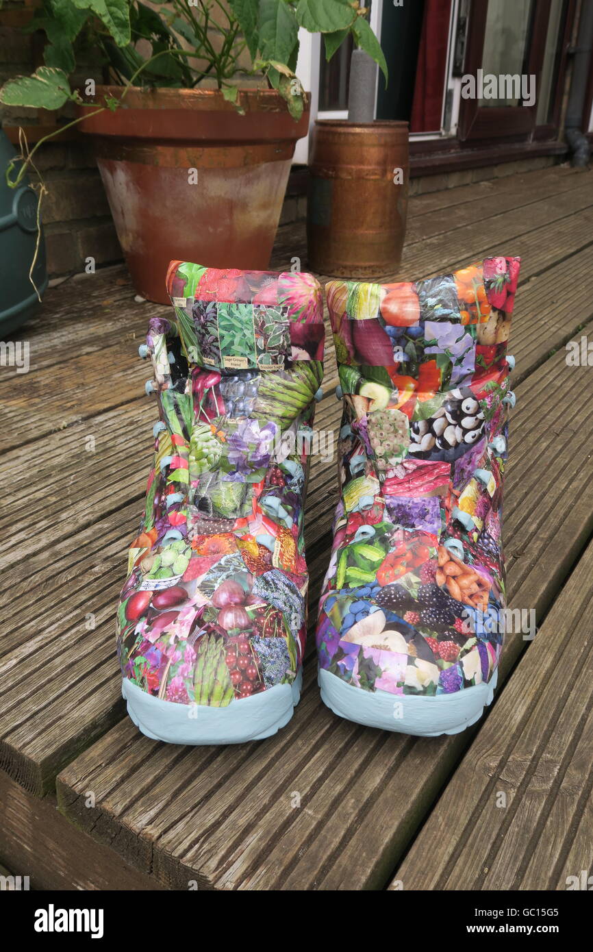 Decorated Walking Boots Stock Photo 110664405 Alamy