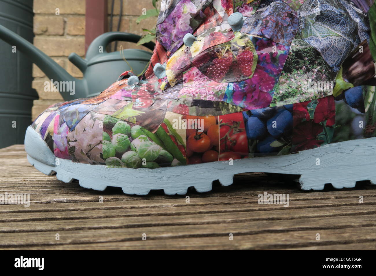 Decorated Decoupaged Walking Boot Stock Photo 110664423 Alamy