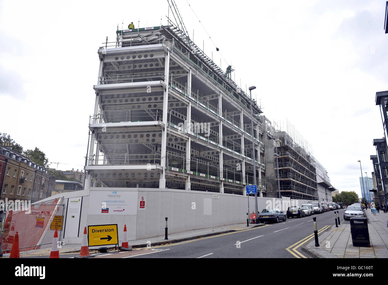 A general view of the new under construction Environment Agency building on Deanery Road, Bristol, which has been dubbed Britain's 'Greenest' office building in the country. Stock Photo