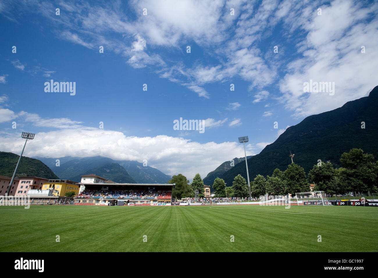 Soccer - Swiss Super League - AC Bellinzona v Neuchatel Xamax - Stadio Comunale Bellinzona. General view of the Stadio Comunale Bellinzona Stock Photo