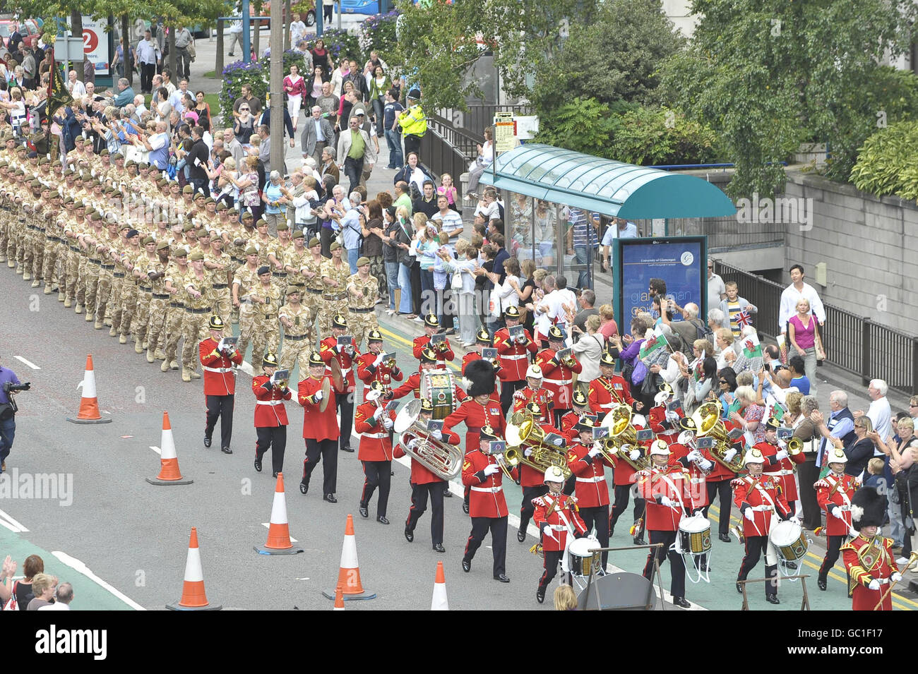 Troops homecoming parade Stock Photo