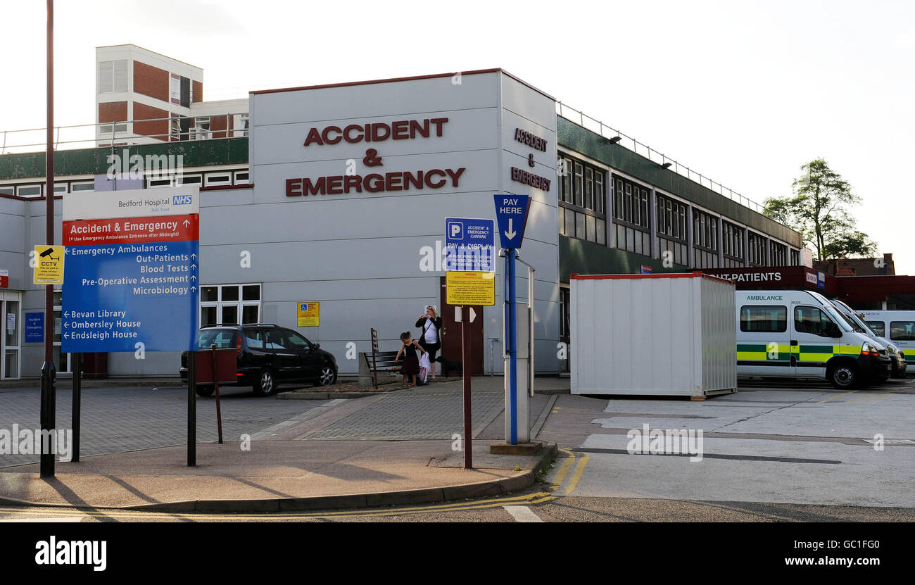 A general view of the A&E deptartment of Bedford Hospital, Kempston