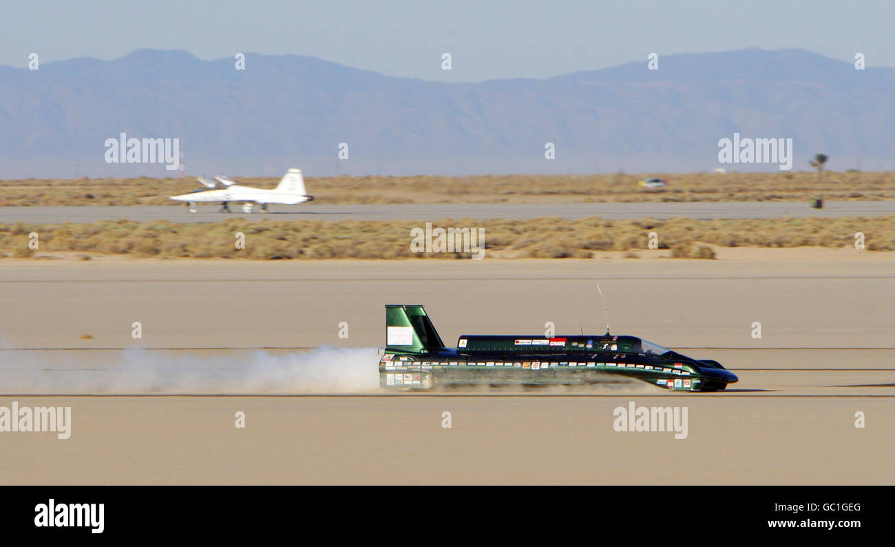 Charles III drives The British Steam Car at Rogers Dry Lake on Edwards Air Force Base