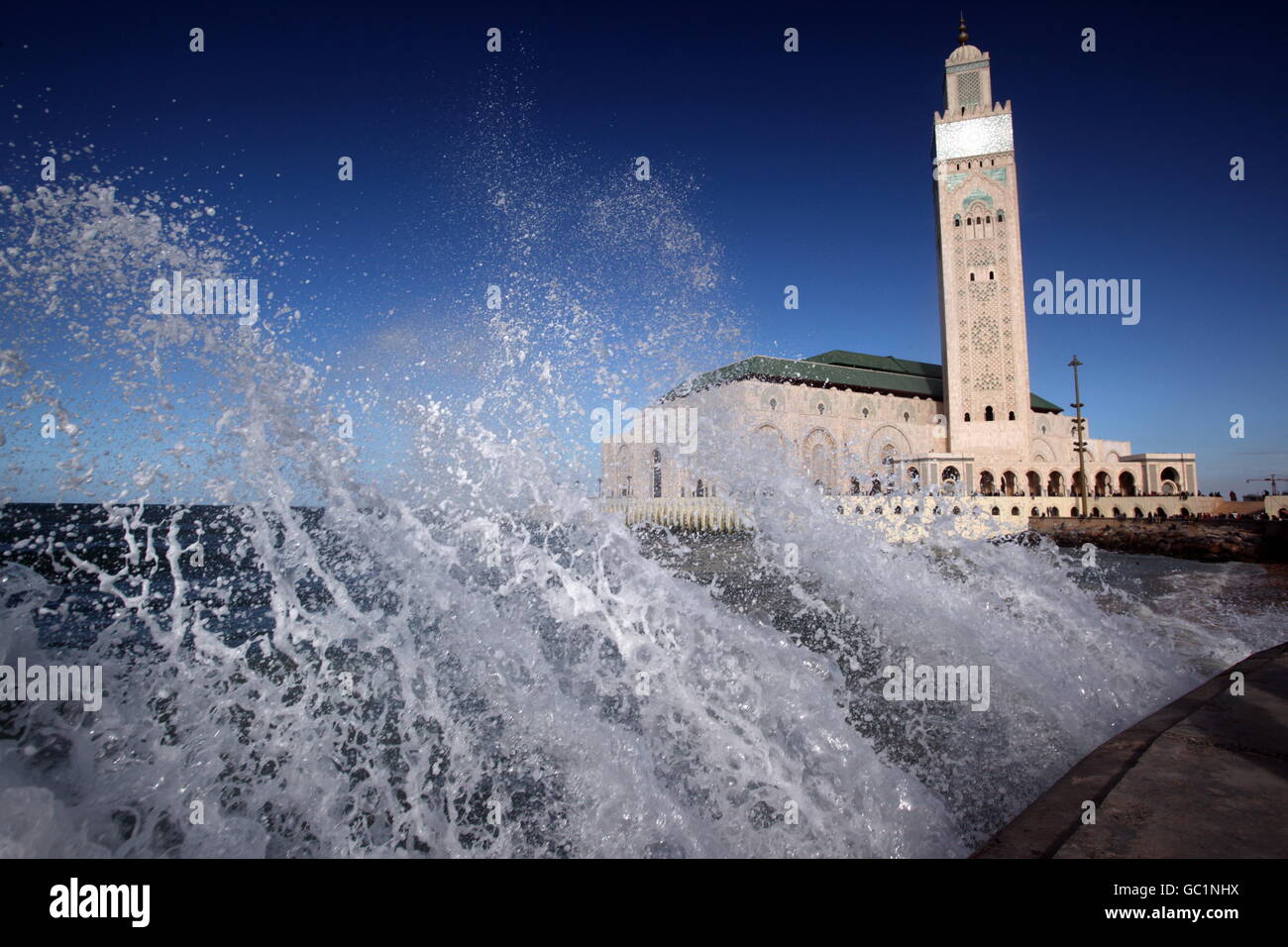The Hassan 2 Mosque in the City of Casablanca in Morocco , North Africa. Stock Photo