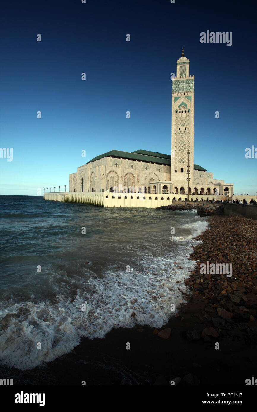 The Hassan 2 Mosque in the City of Casablanca in Morocco , North Africa. Stock Photo