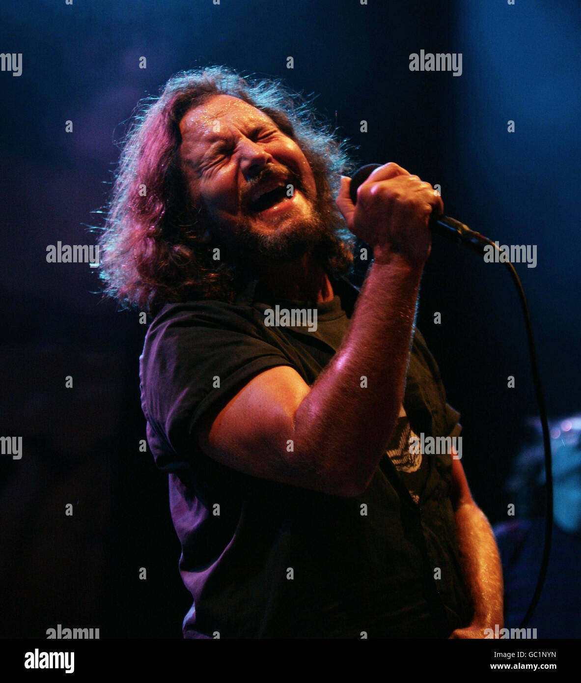 EDITORIAL USE ONLY. Pearl Jam, with lead singer Eddie Vedder