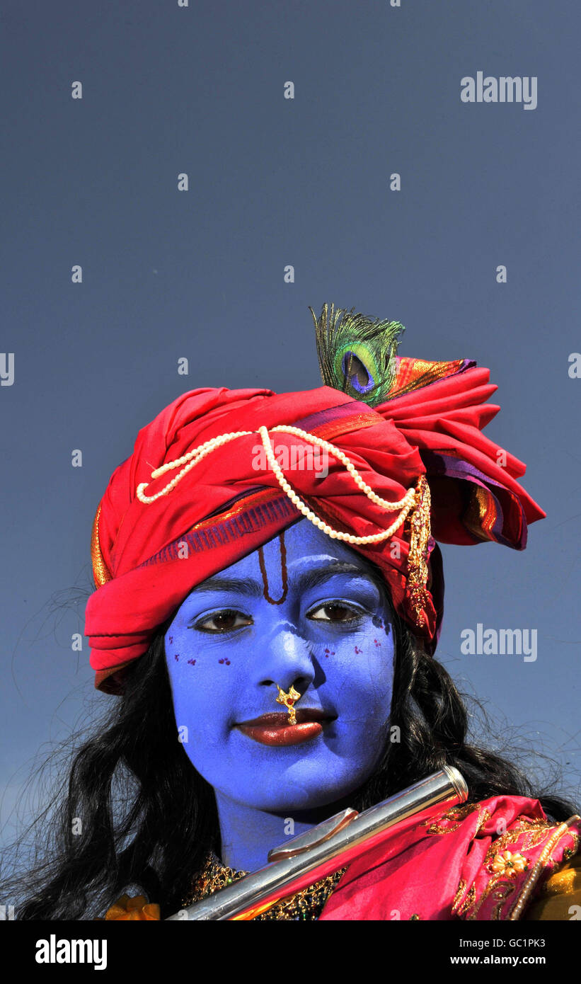 16-year-old Laxmipriya dressed as Krishna at the Shree Krishna ...