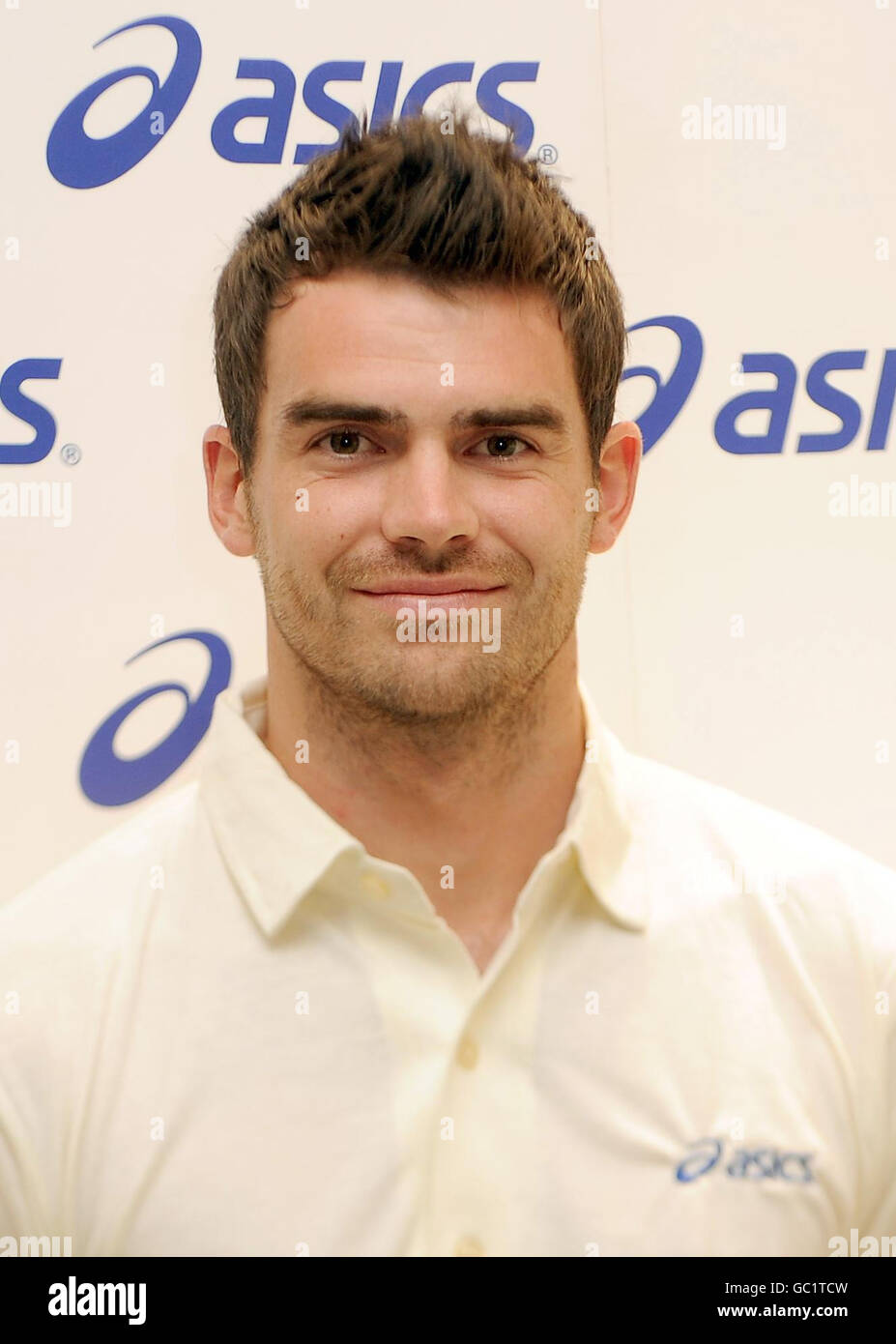 England cricketer James Anderson poses for media during the Asics Cricket Evening at Ascis Store in London. Stock Photo