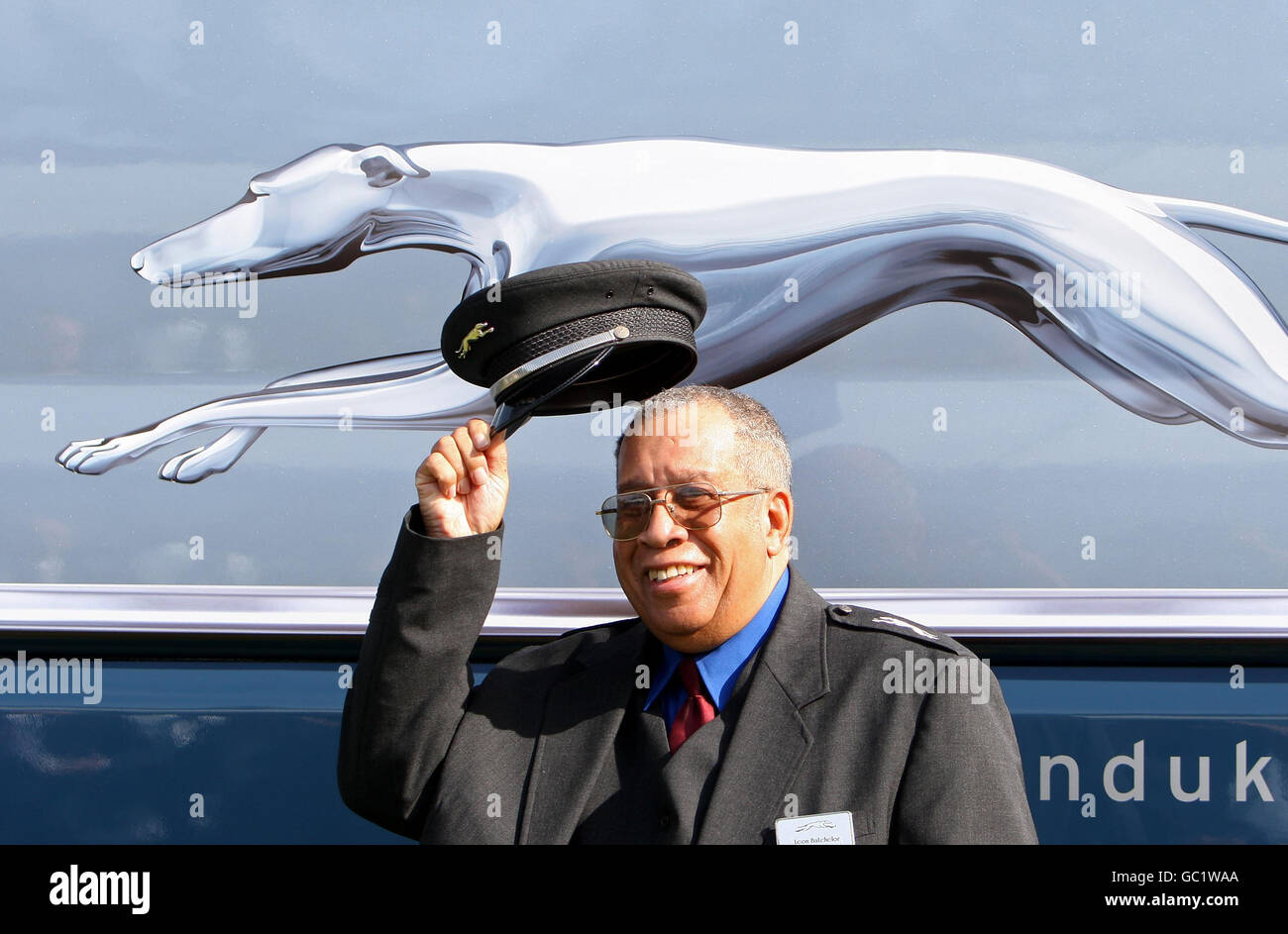 First Group launch a Greyhound coach service in the UK Stock Photo Alamy