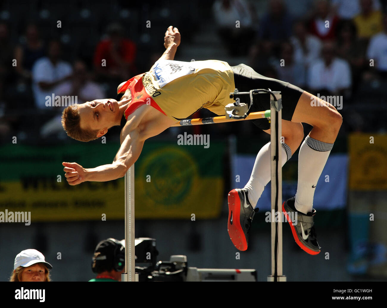 Athletics - IAAF World Athletics Championships - Day Five - Berlin 2009 - Olympiastadion. Germany's Raul Spank in the high jump qualifying Stock Photo