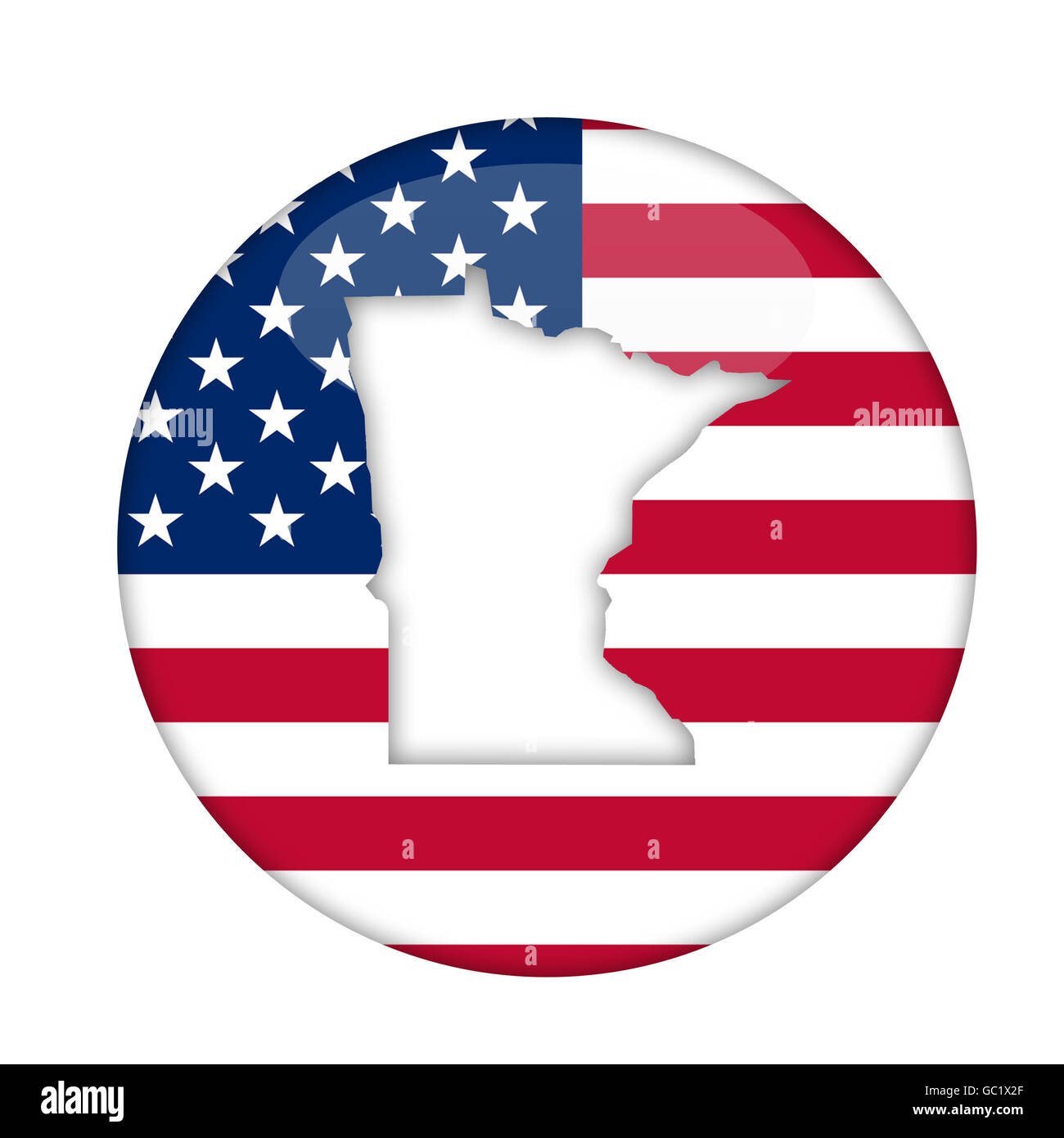 Minnesota state of America badge isolated on a white background. Stock Photo