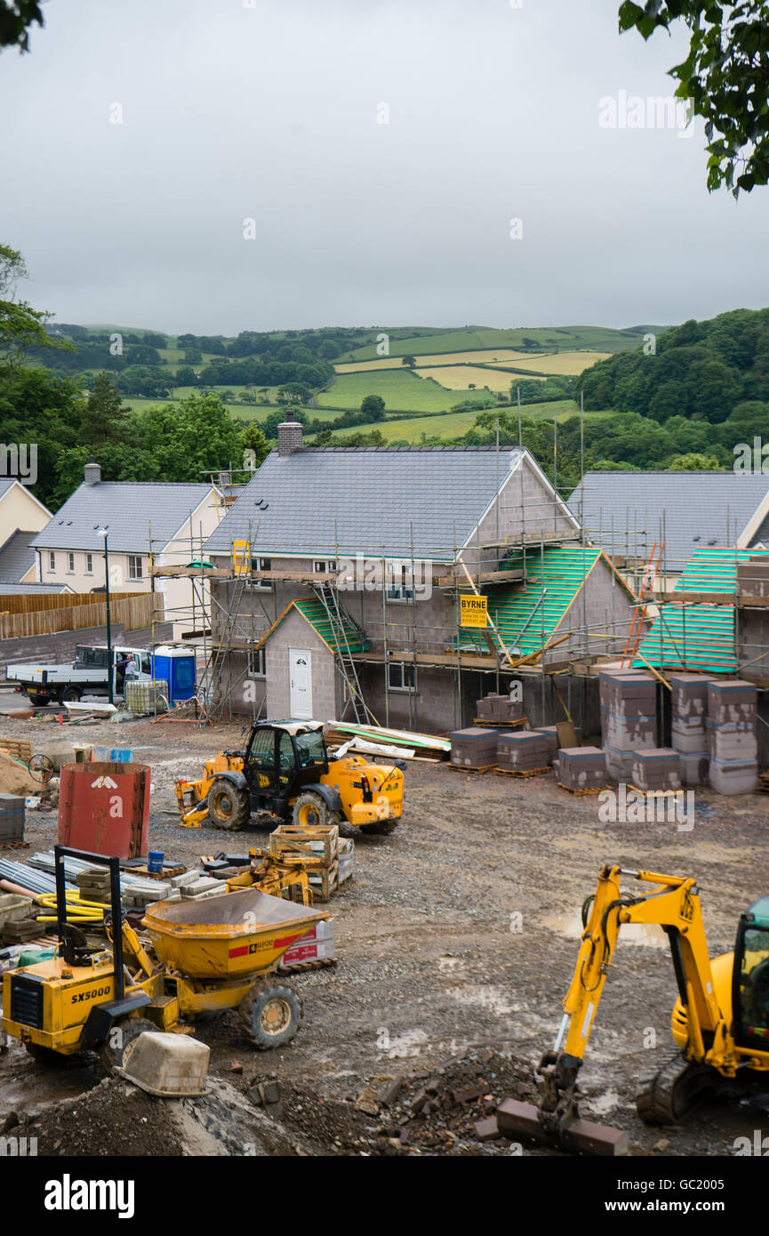 New detached and semidetached houses being built on a private housing