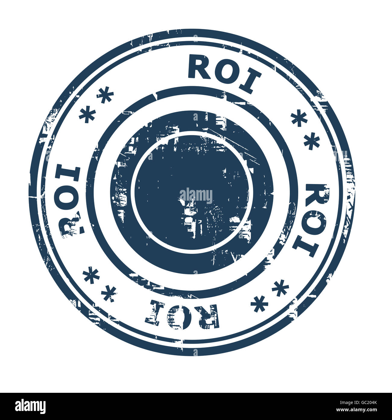 ROI business concept rubber stamp isolated on a white background. Stock Photo