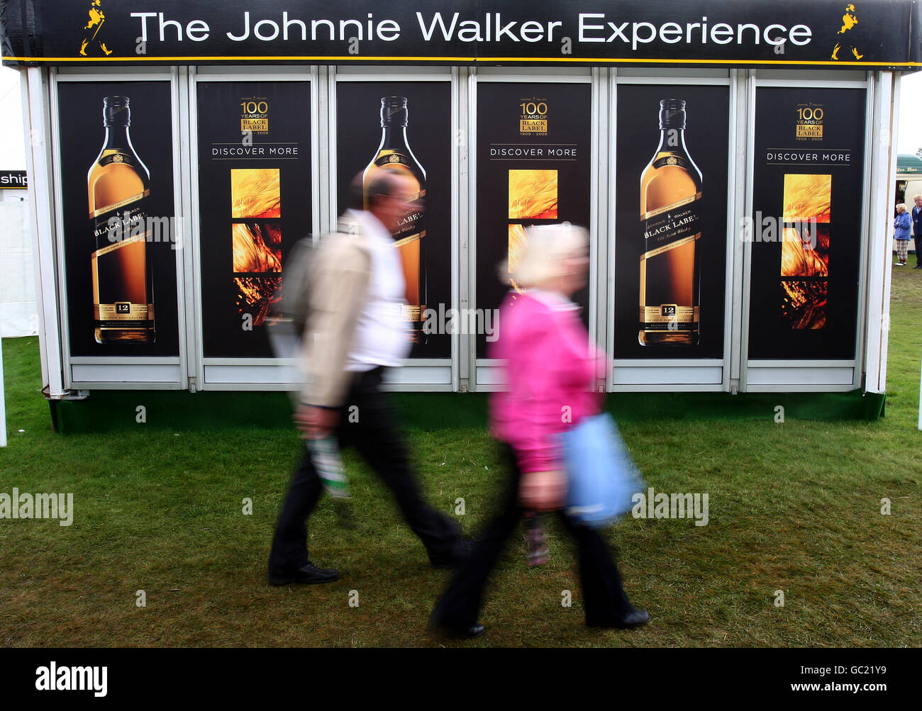 Golf fans at the whisky experience at the Johnnie Walker Golf Championships at Gleneagles after Diageo, owners of Johnnie Walker, which announced pre-tax profits of more than 2bn, a fall of 3.7% on the previous year. Stock Photo