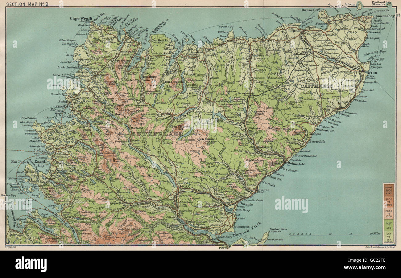 SUTHERLAND & CAITHNESS. Scottish Highlands. Thurso Dornoch Halkirk