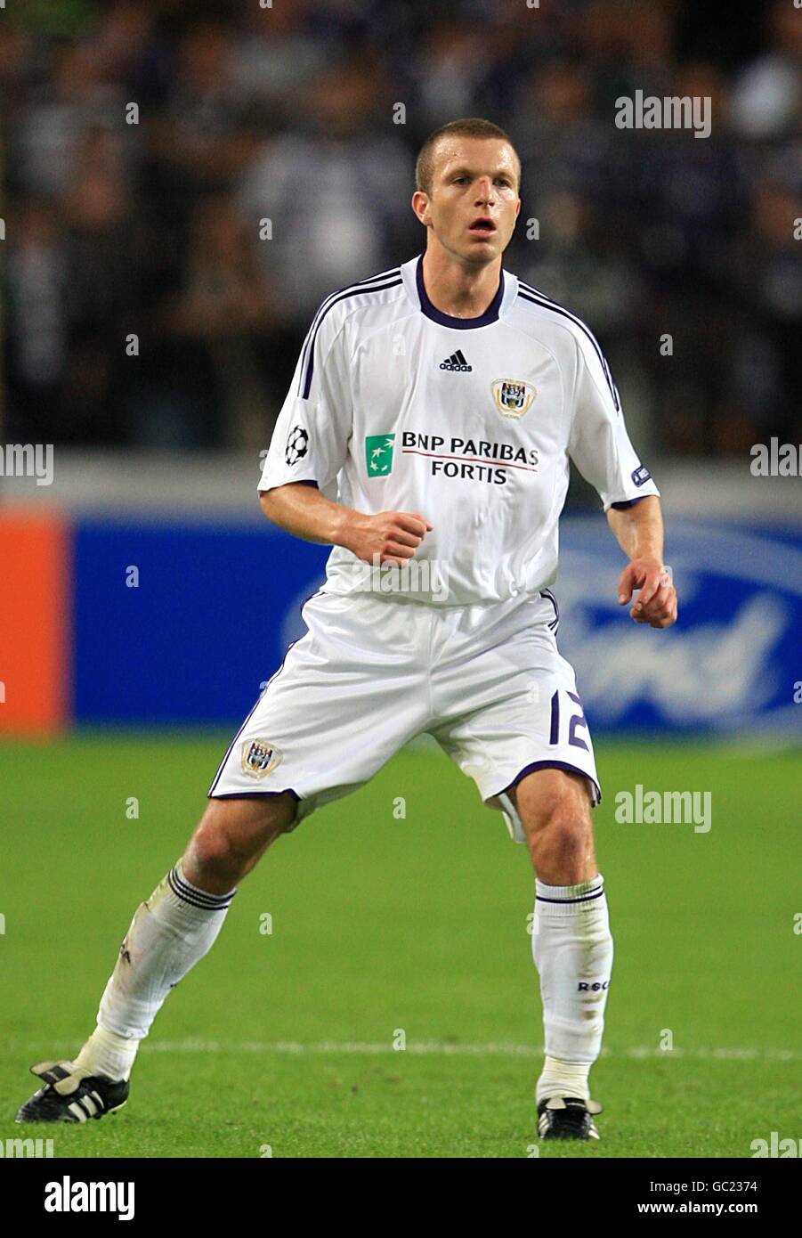 Soccer - UEFA Champions League - Play Offs - Second Leg - RSC Anderlecht v  Olympique Lyonnais - Constant Vanden Stock Stadium. Tom De Sutter, RSC  Anderlecht Stock Photo - Alamy