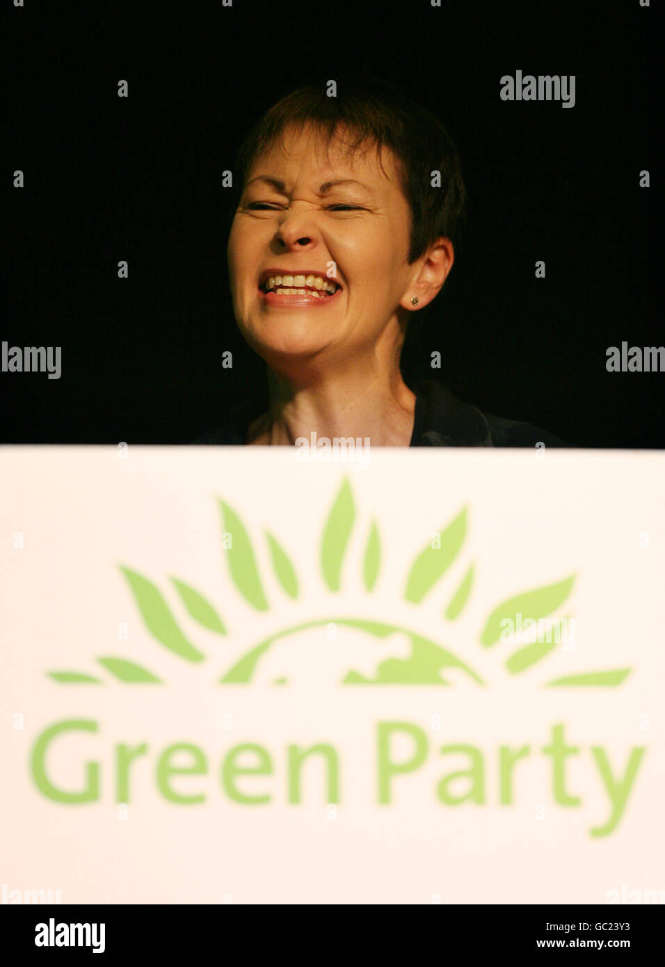 Dr Caroline Lucas MEP, delivers her leader's opening speech at the