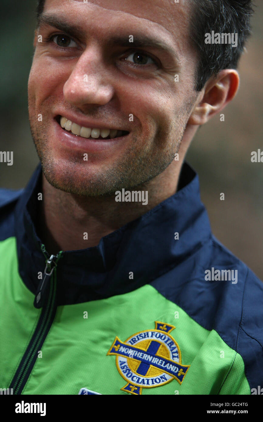 Soccer - FIFA World Cup 2010 - Qualifying Round - Group Three - Poland v Northern Ireland - Northern Ireland Press Conference... Stock Photo