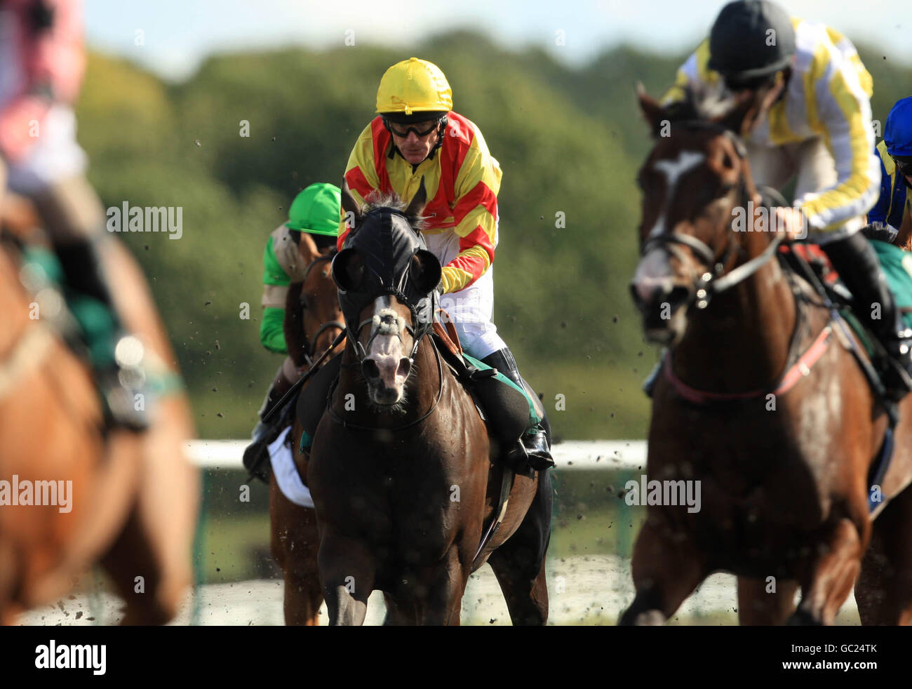 Horse Racing - Lingfield Park. Diriculous ridden by Kieren Fallon comes home during the Burstow Handicap Stakes Stock Photo