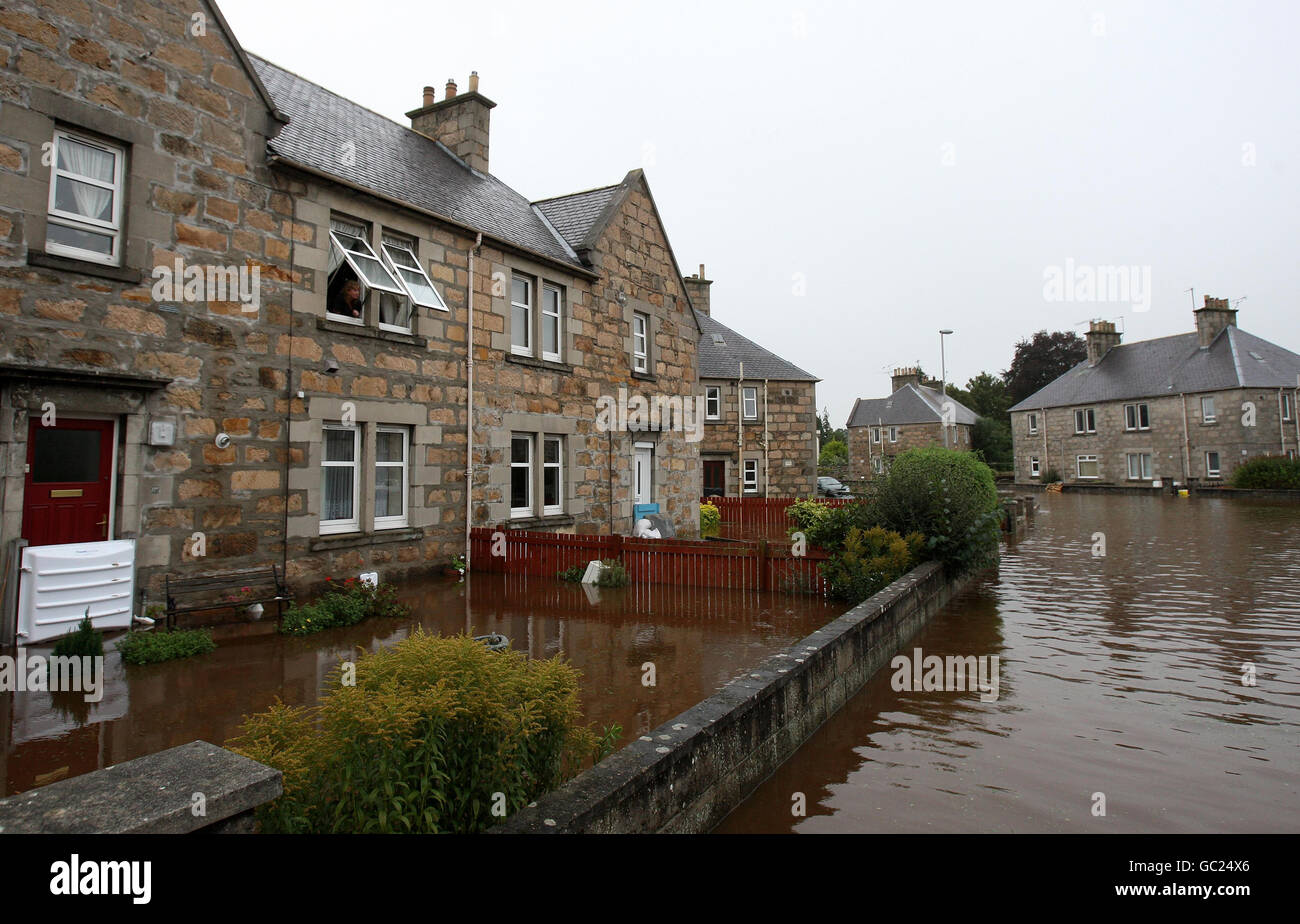 A resident looks from her first floor window down on her street as the