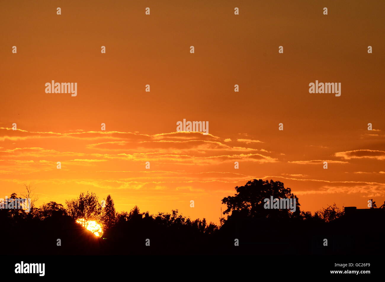 sunset on the river Stock Photo - Alamy