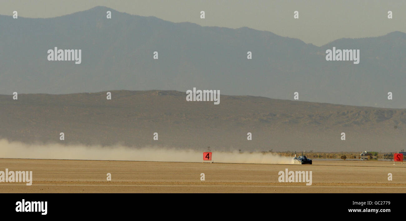 Charles III drives The British Steam Car across Rogers Dry Lake on Edwards Air Force