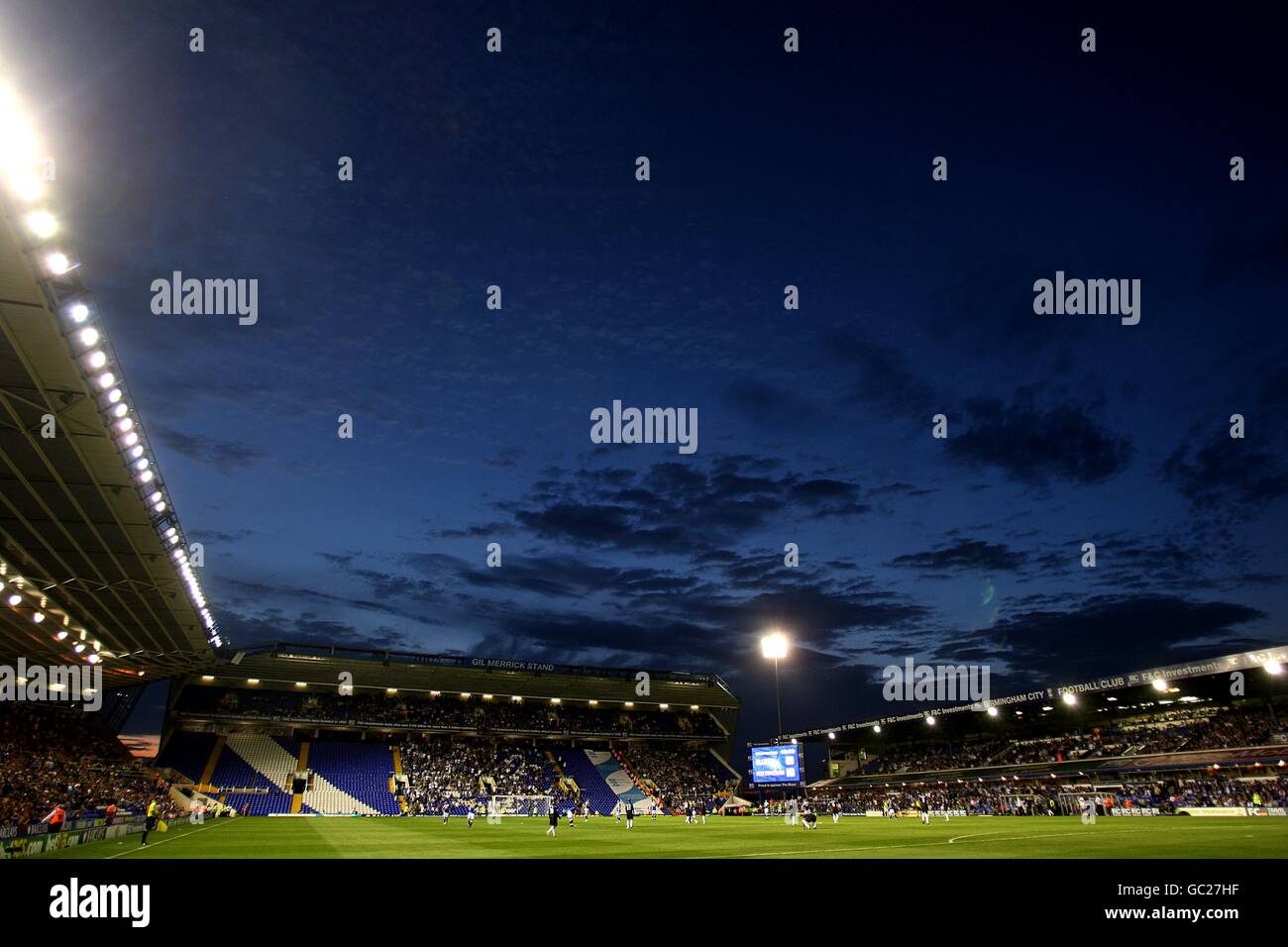 Soccer - Barclays Premier League - Birmingham City v Portsmouth - St Andrew's Stadium. A view of the night sky over St Andrew's Stadium Stock Photo
