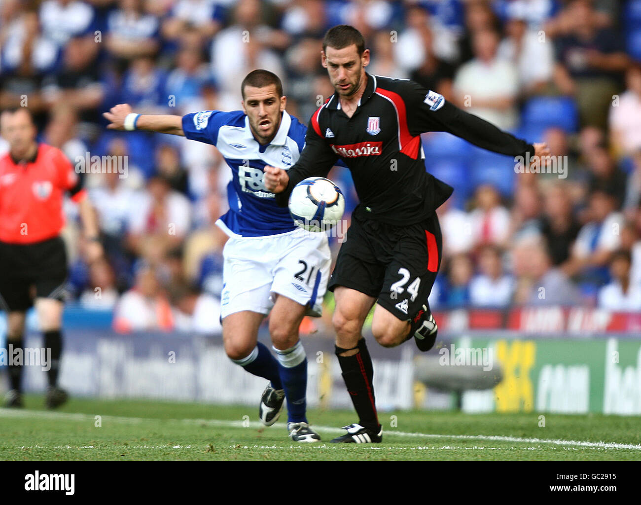 Stuart Delap Birmingham City's Stuart Parnaby (left) and Stoke City's Rory Delap ...