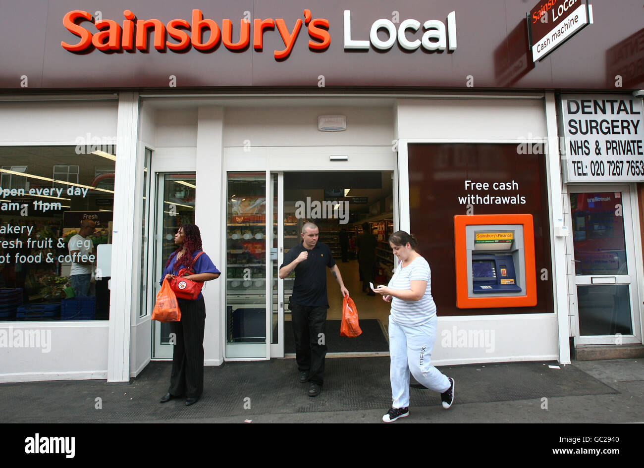 Sainsbury's, recently opened where Woolworths once stood, at 329-333 Kentish Town Road, Kentish Town, London, NW5 2TJ. Stock Photo