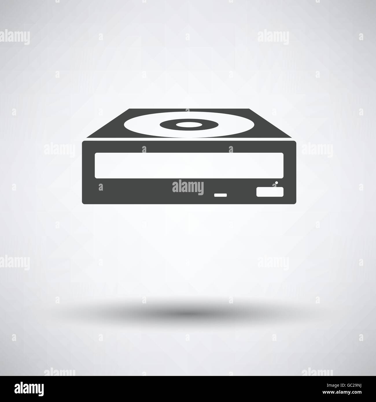 CD-ROM icon on gray background, round shadow. Vector illustration Stock ...