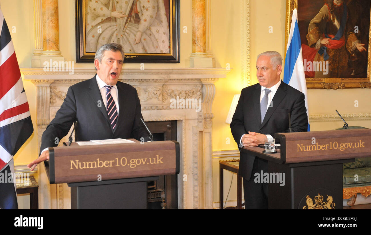 Israeli Prime Minister Benjamin Netanyahu visits UK Stock Photo