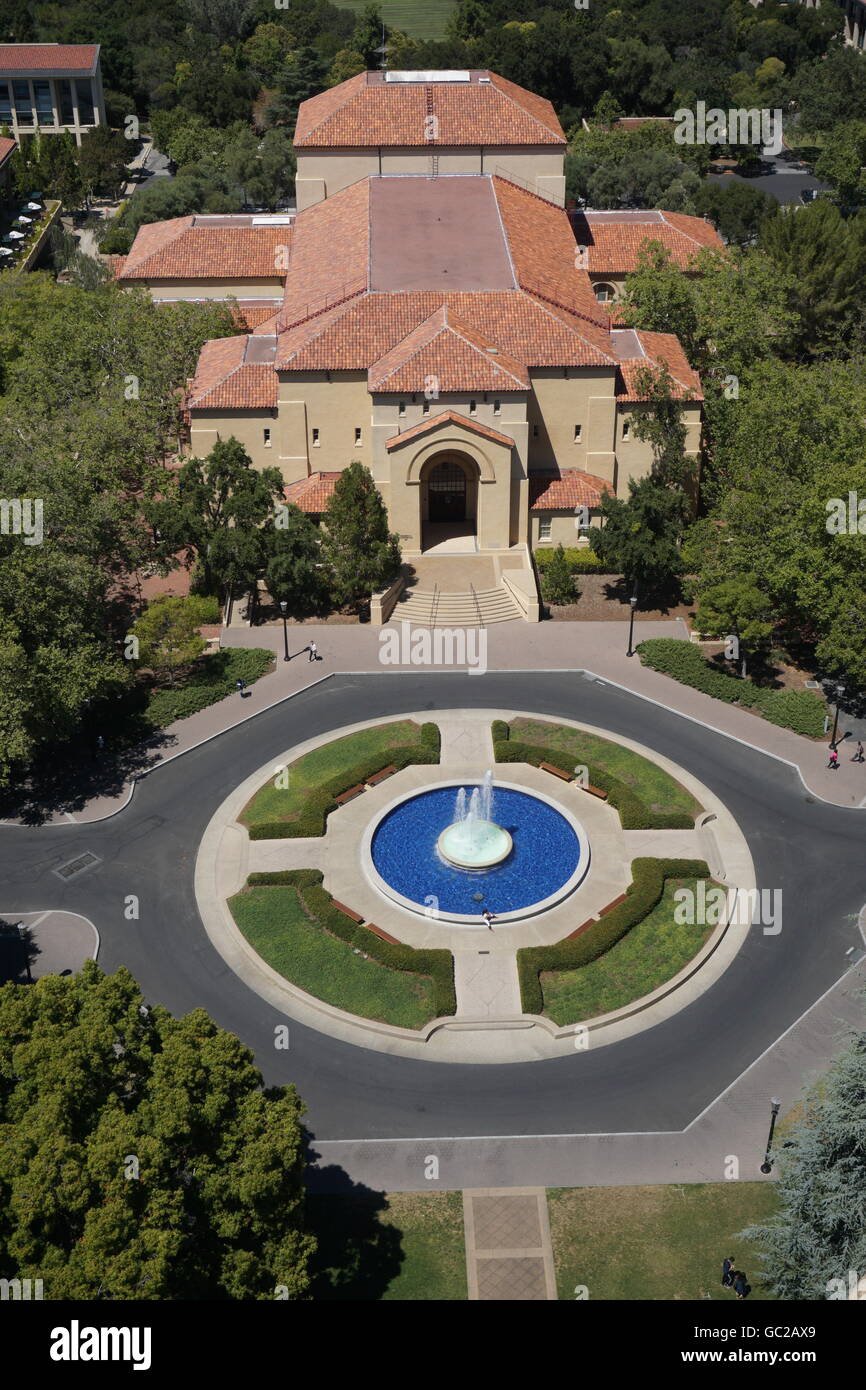 View towards Stanford Memorial Auditorium from Hoover Tower - Editorial Use Only Stock Photo