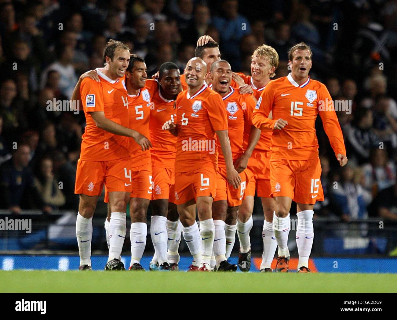 Soccer - Fifa World Cup 2010 - Qualifying Round - Group Nine - Scotland v Holland - Hampden Park Stock Photo