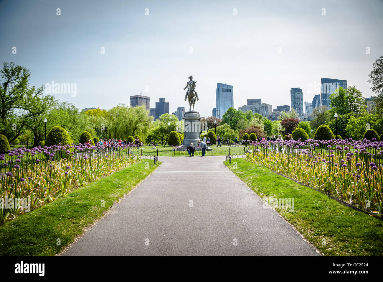Boston Common Washington monument at Massachusetts USA Stock