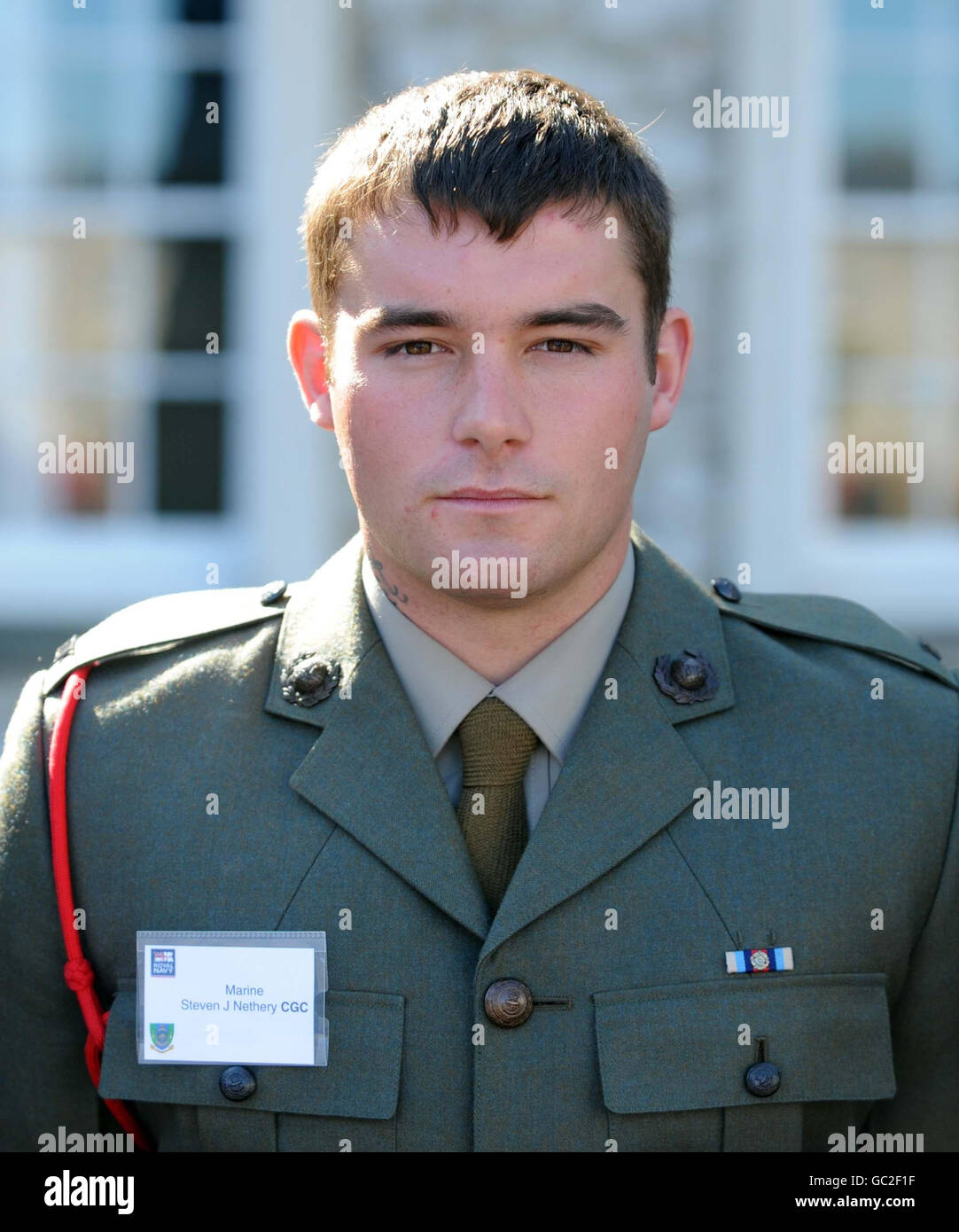 Marine Steven Nethery, 23, who was awarded the Conspicuous Gallantry Cross in the latest Operational Honours and Awards list during a ceremony in Royal Marines Stonehoue in Plymouth. Stock Photo