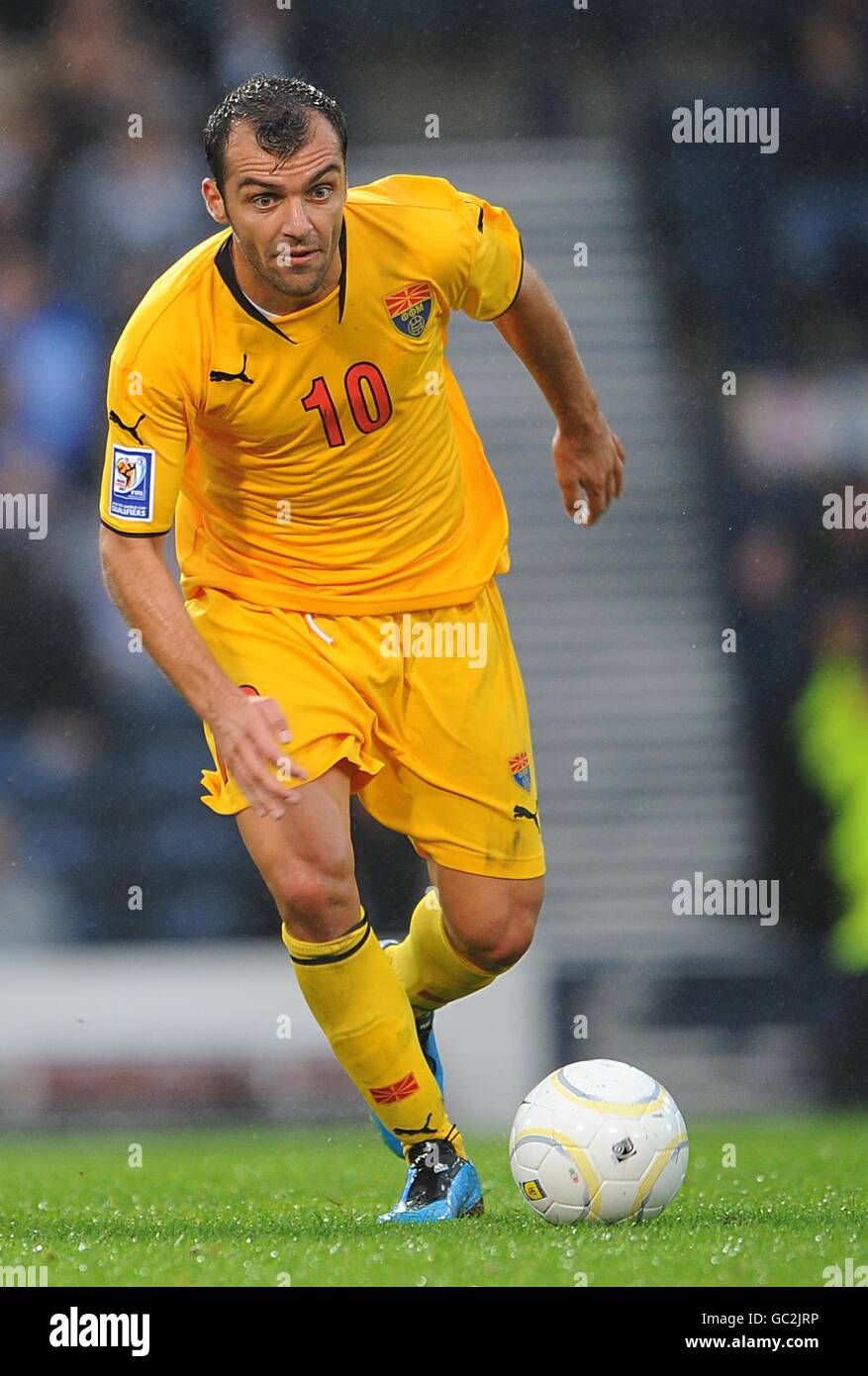 Soccer - FIFA World Cup 2010 - Qualifying Round - Group Nine - Scotland v FYR Macedonia - Hampden Park. Goran Pandev, FYR Macedonia Stock Photo