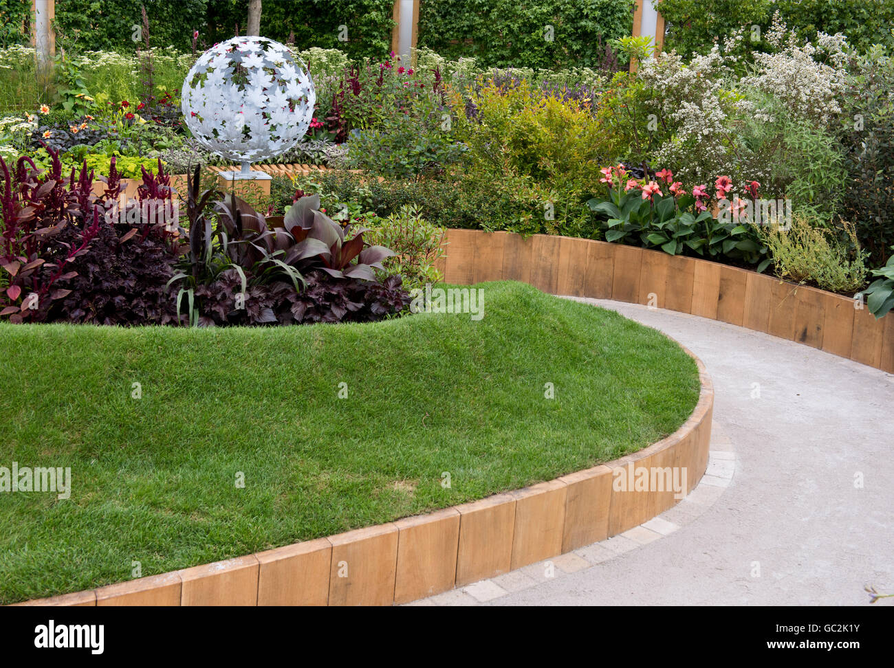 The Witan Global Growth Show Garden at The Hampton Court Palace Flower Show 2016,  East Molesley, Surrey, UK Stock Photo