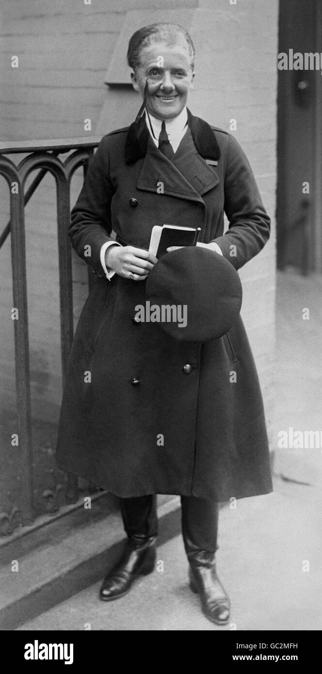 Police chief Commandant Mary S. Allen, head of the Women's Auxiliary Service of London's Police. Stock Photo