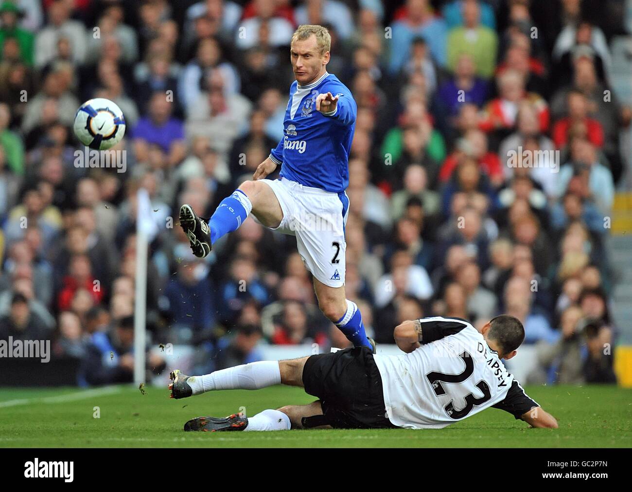 Fulham's Clint Dempsey (left) celebrates after scoring the opening goal of  the game with his team-mate Eddie Johnson (right Stock Photo - Alamy