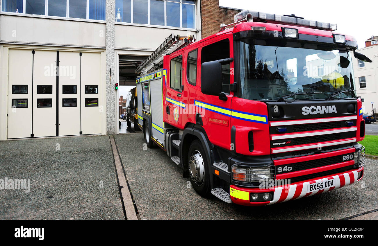A fire engine outside Warwickshire Fire & Rescue Service Headquarters