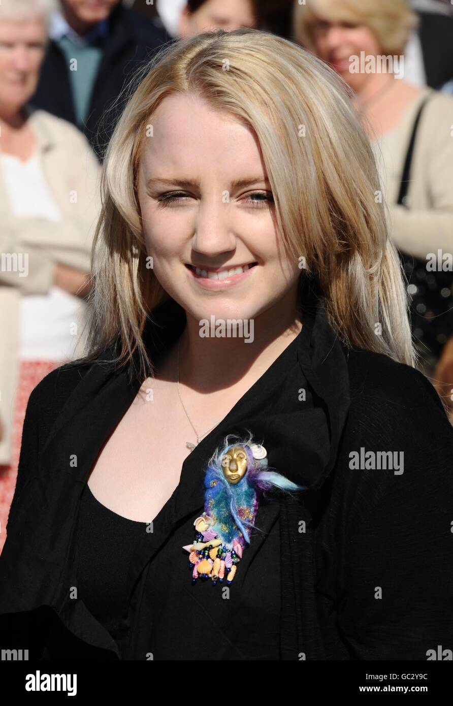 Actress Evanna Lynch (who plays Luna Lovegood) helps release 1000 balloons tagged with cards, which will give the lucky recipient the chance to win a trip to the film set of the next Harry Potter film. In central London. Stock Photo