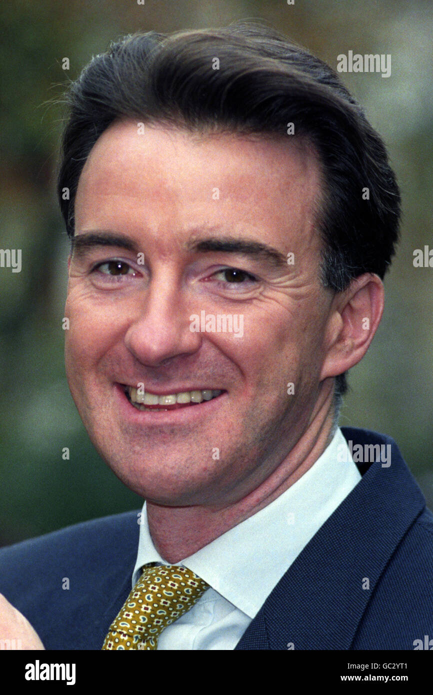 PETER MANDELSON, MP FOR HARTLEPOOL, AFTER RECEIVING THE 'MEMBER TO WATCH' AWARD AT THE HIGHLAND PARK/SPECTATOR PARLIAMENTARIAN OF THE YEAR AWARDS CEREMONY AT LONDON'S SAVOY HOTEL. Stock Photo