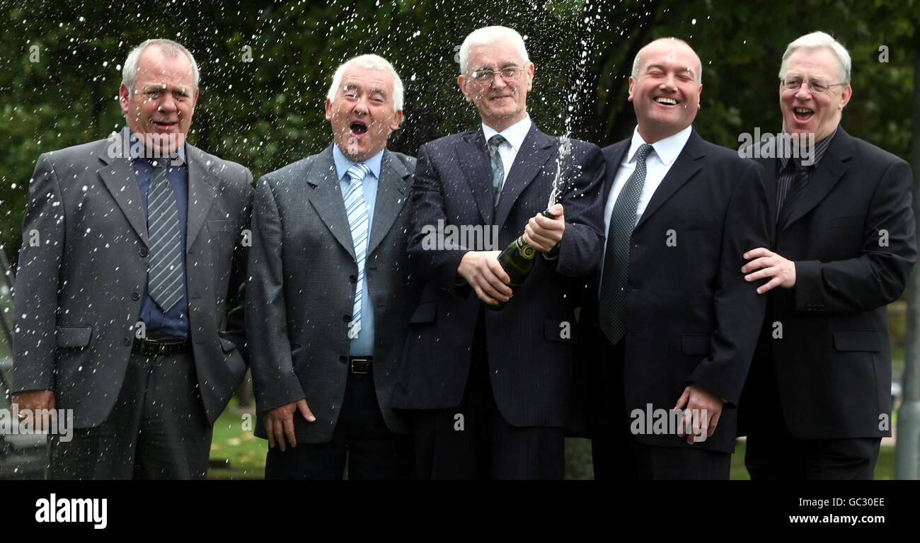 (Left to right) Bobby McLauchlan, Alexander Morton, William Morton, Jim