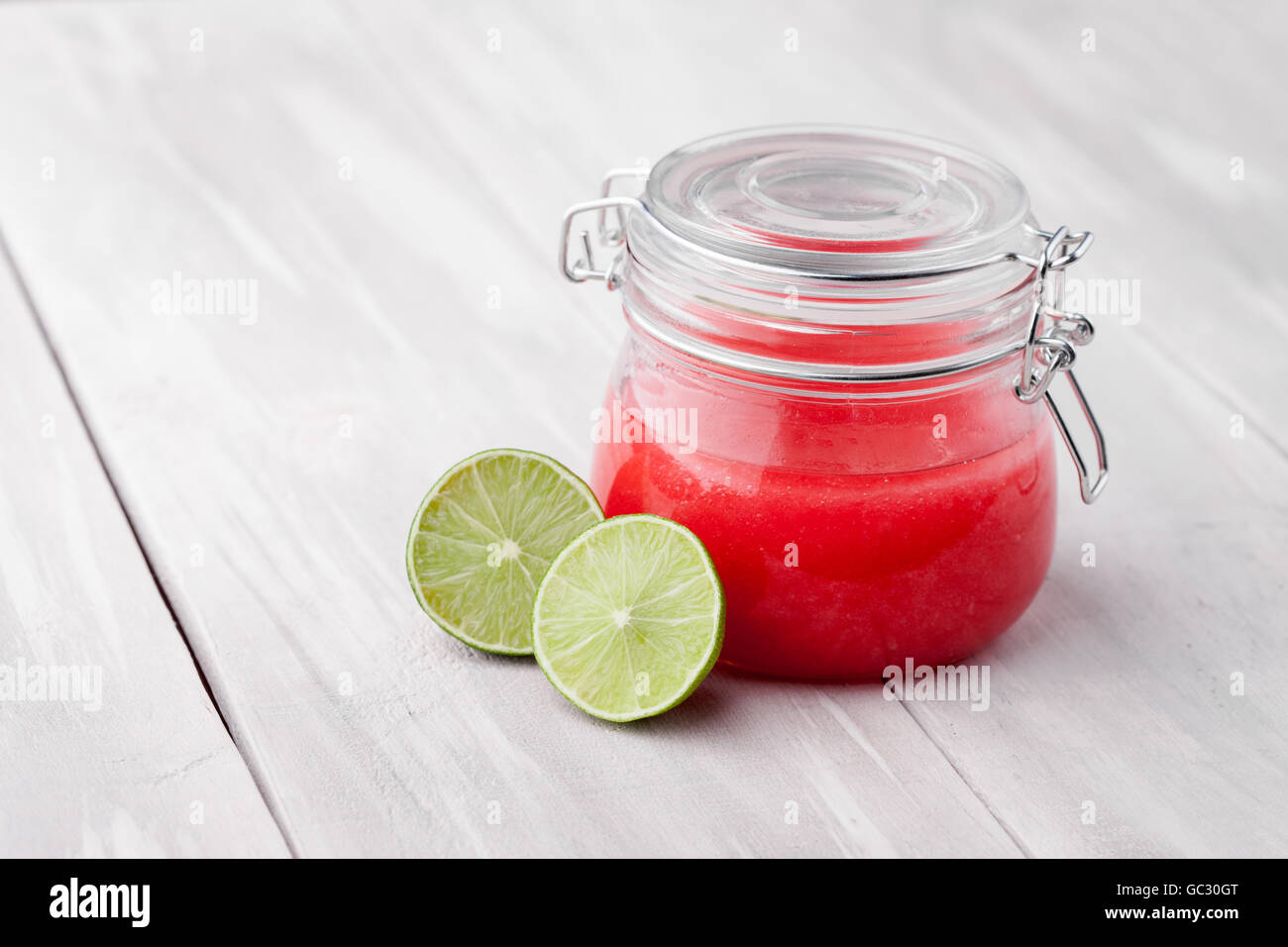 Natural diy lime sugar and salt body scrub Stock Photo Alamy