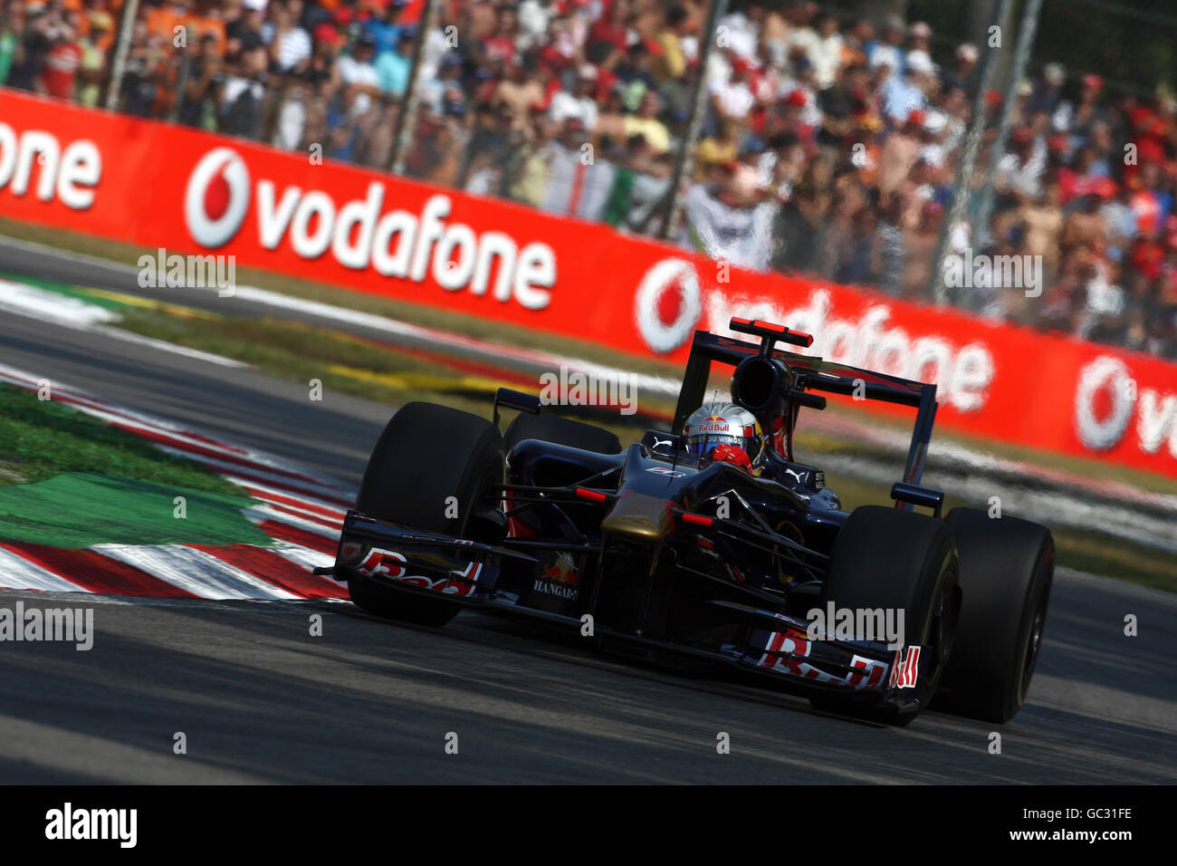 Toro Rosso driver Jaime Alguersuari during third practice at the Monza Circuit, Italy. Stock Photo